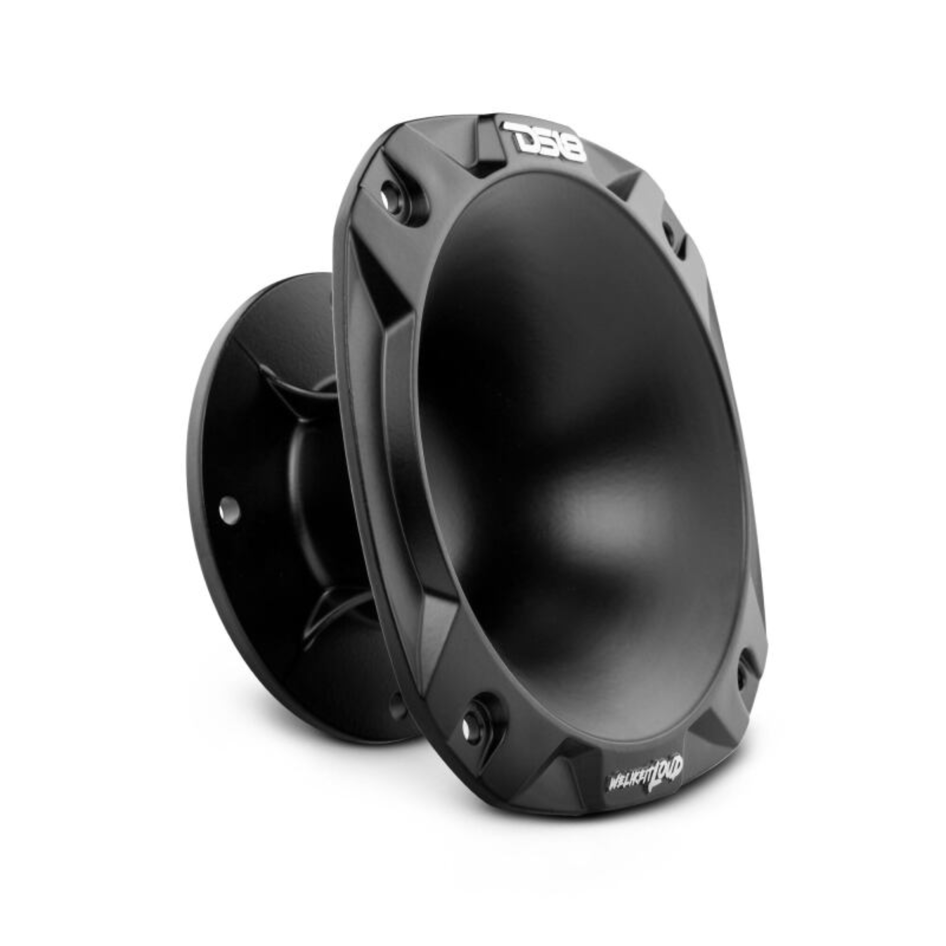 Picture of DS18 2in Short Bolt-On Throat Horn 57 Degree 2.6in Depth Black Aluminum