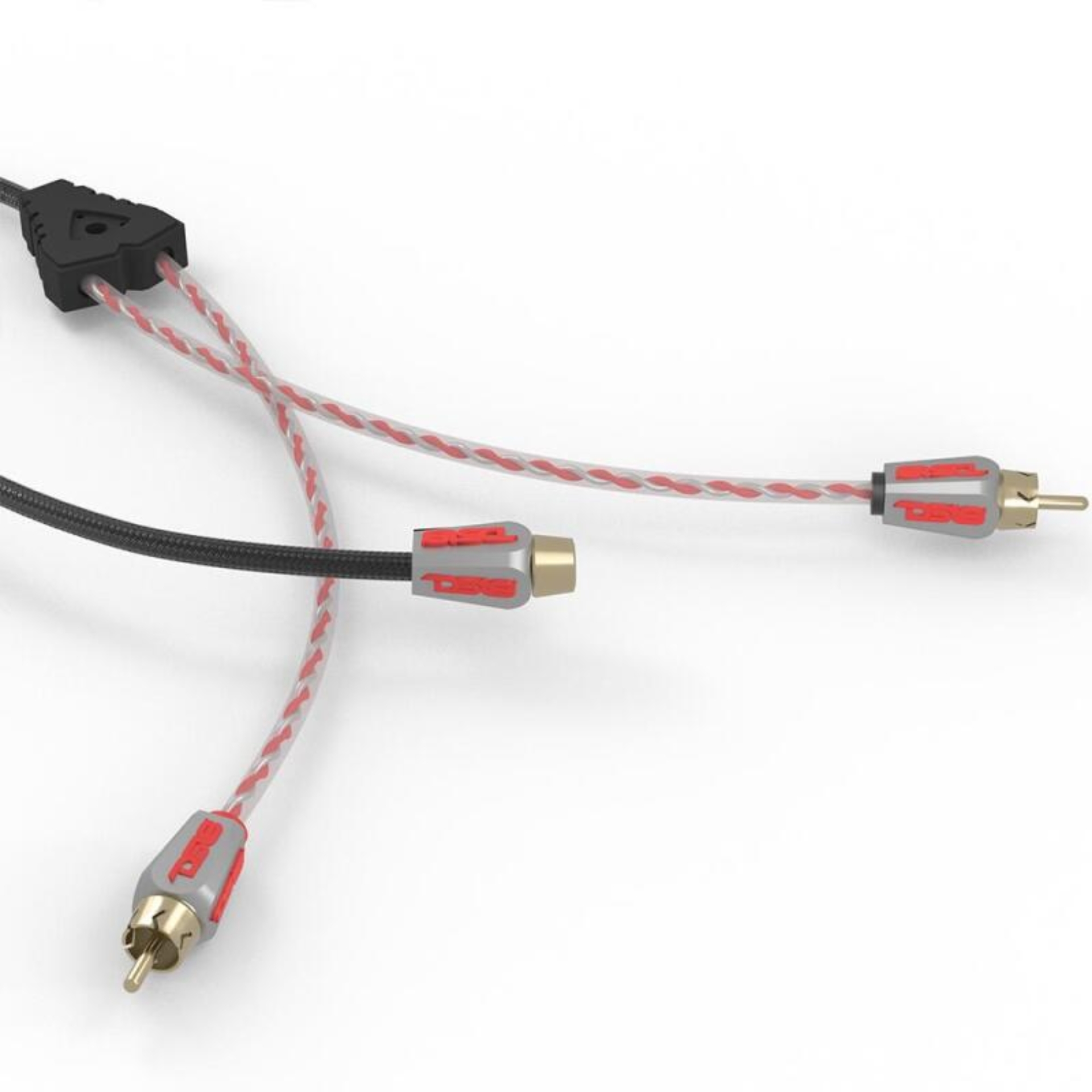 Picture of DS18 Level 3 RCA Wire Y Connector 1 Male to 2 Female Black