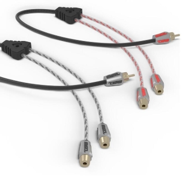 Picture of DS18 Level 3 RCA Wire Y Connector 1 Male to 2 Female Black + Red Kit