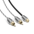 Picture of DS18 Level 3 RCA Wire Y Connector 1 Male to 2 Female Black