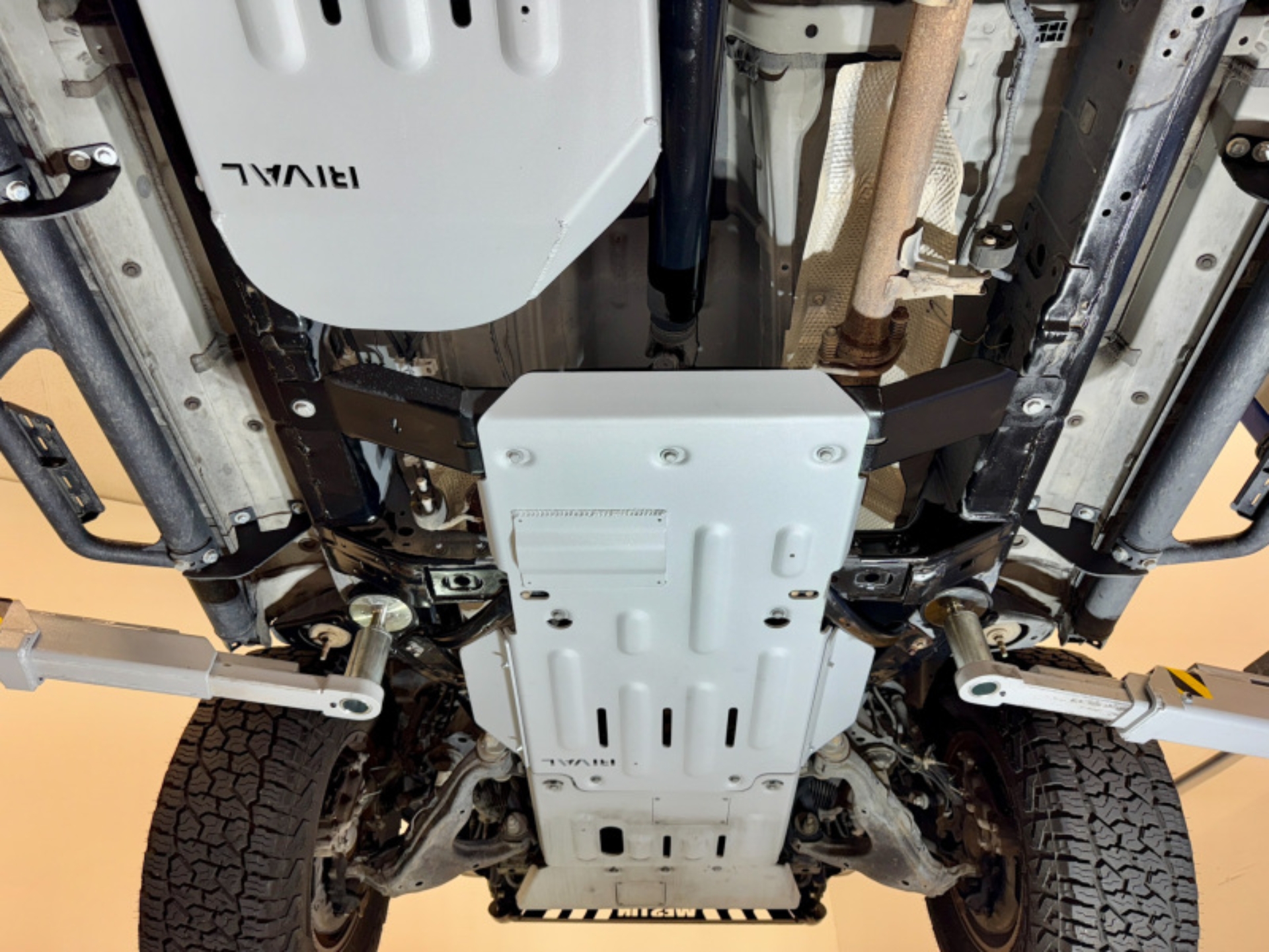 Picture of Rival 10-24 Toyota 4Runner Aluminum Transmission Transfer Case Catalytic Converter Skid Plate