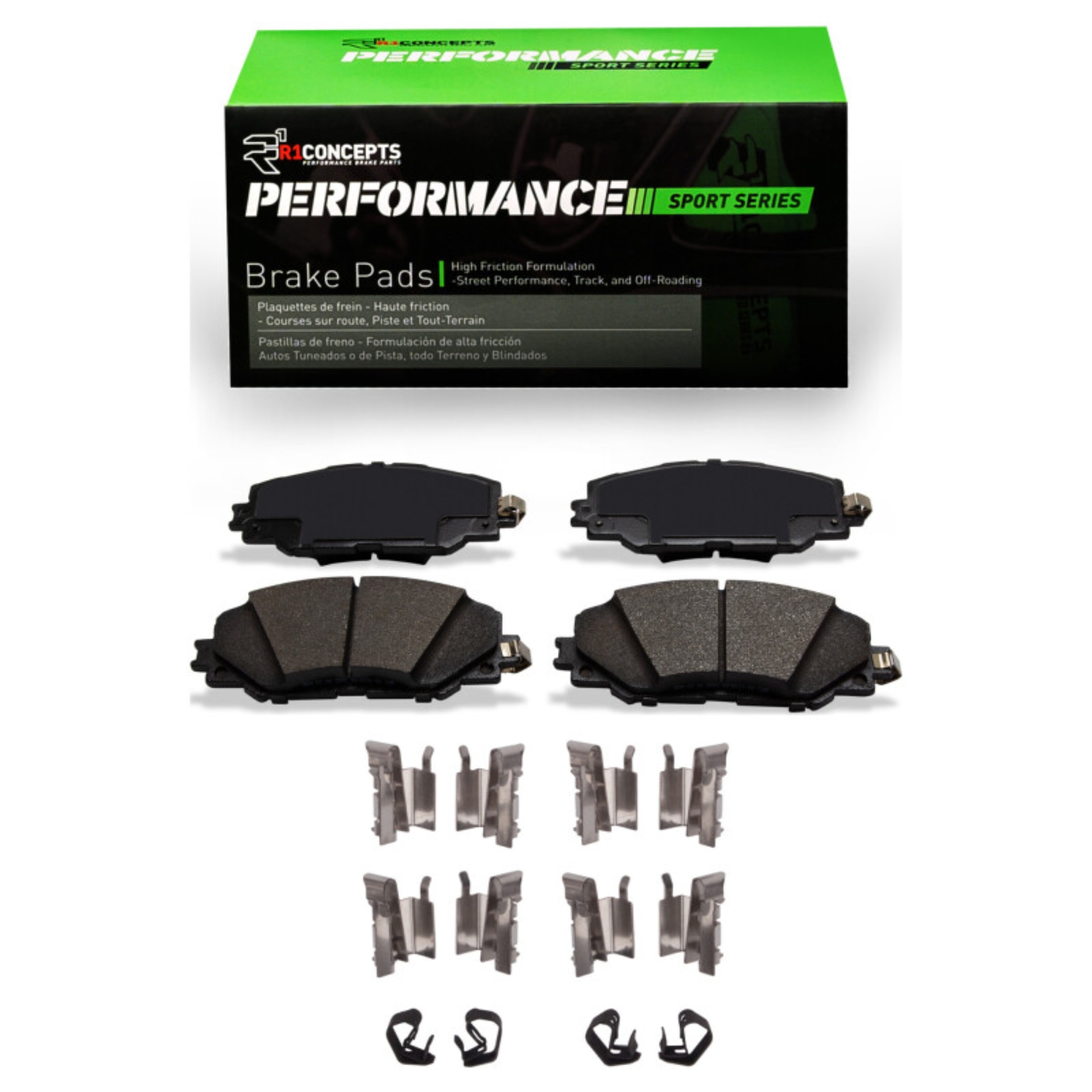 Picture of R1 2006-2019 Lexus HS250H Front R1 Performance Sport Pads & Hardware Kit