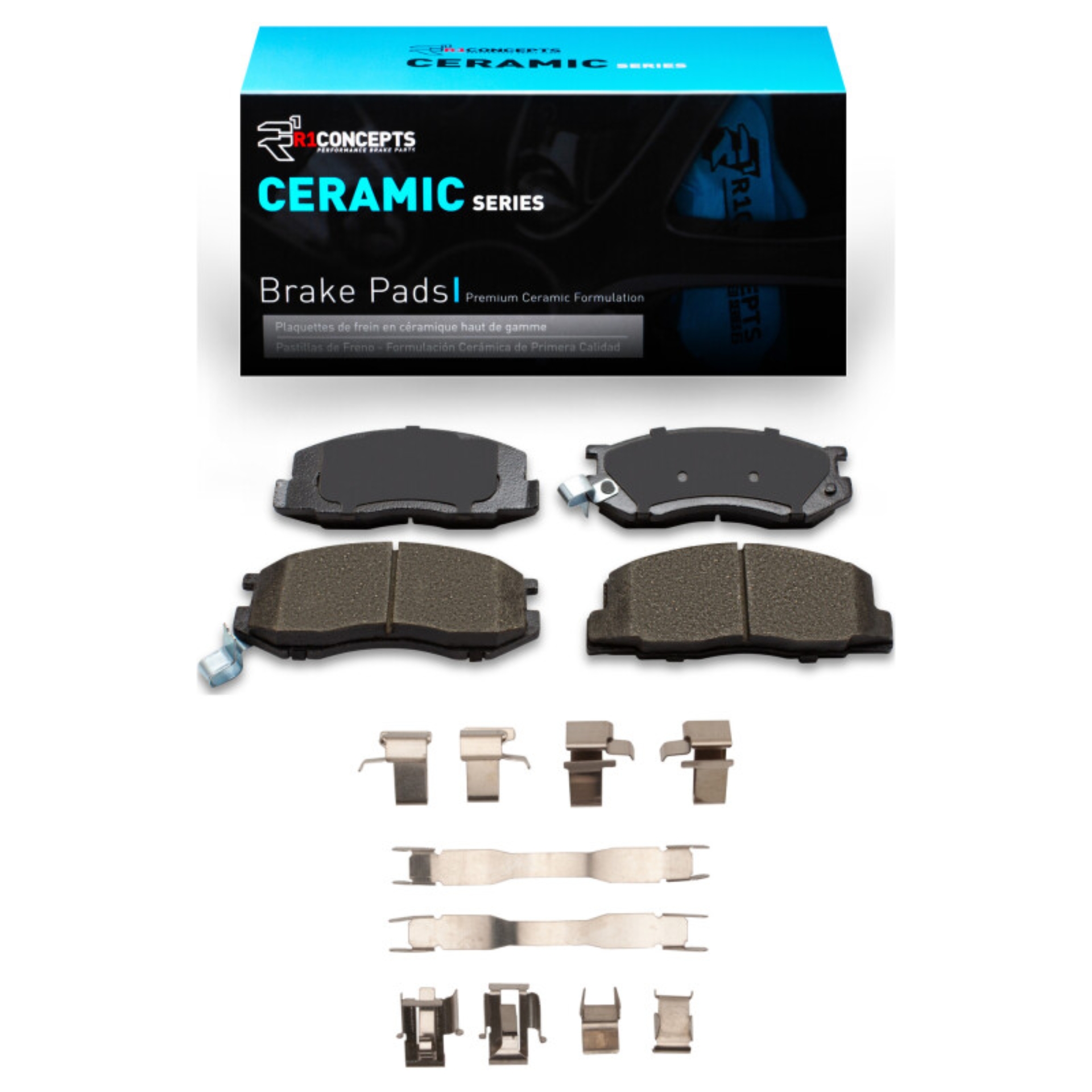 Picture of R1 1984-1989 Toyota Van Front R1 Ceramic Pads & Hardware Kit