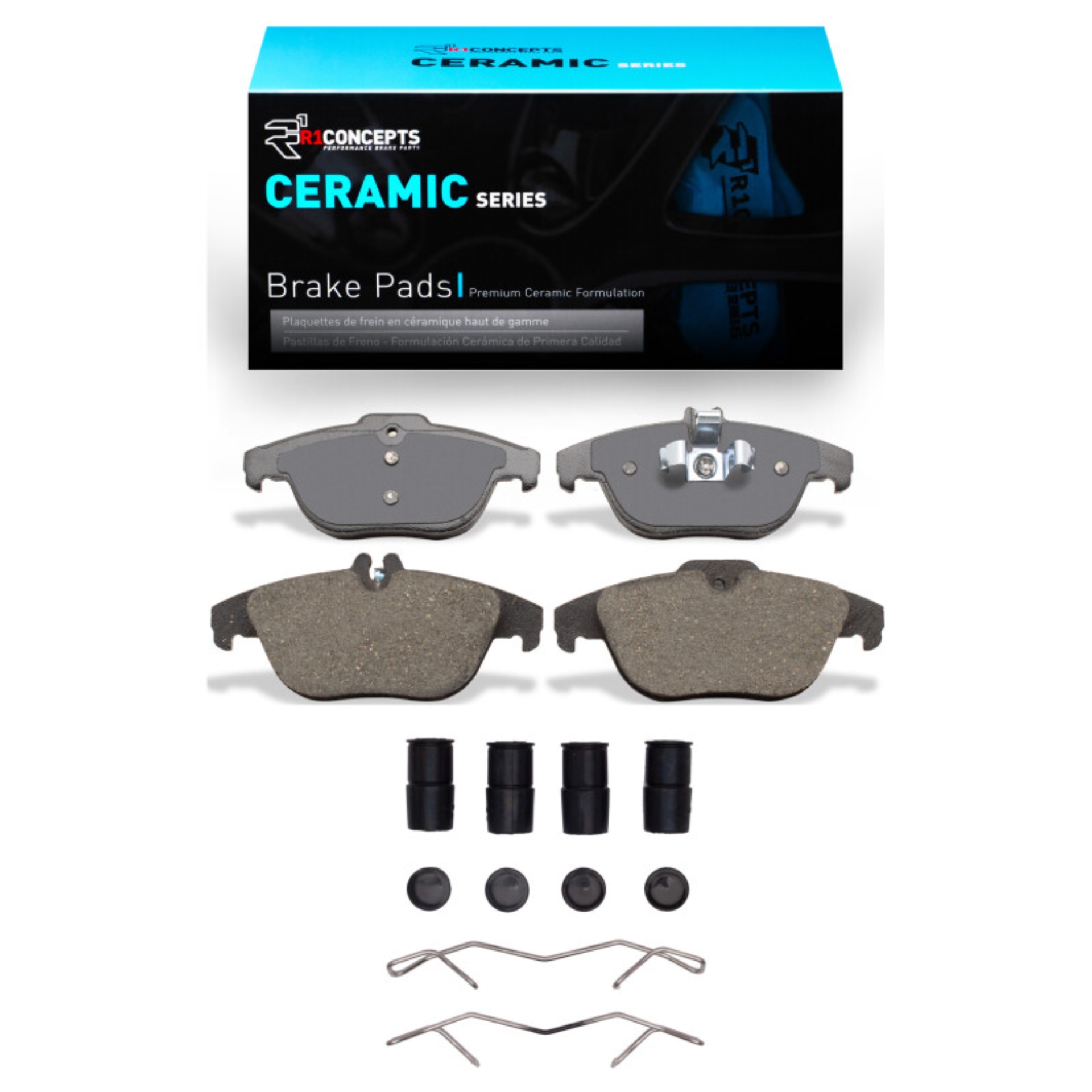 Picture of R1 2008-2017 Mercedes-Benz C300 Sedan Rear R1 Ceramic Pads & Hardware Kit