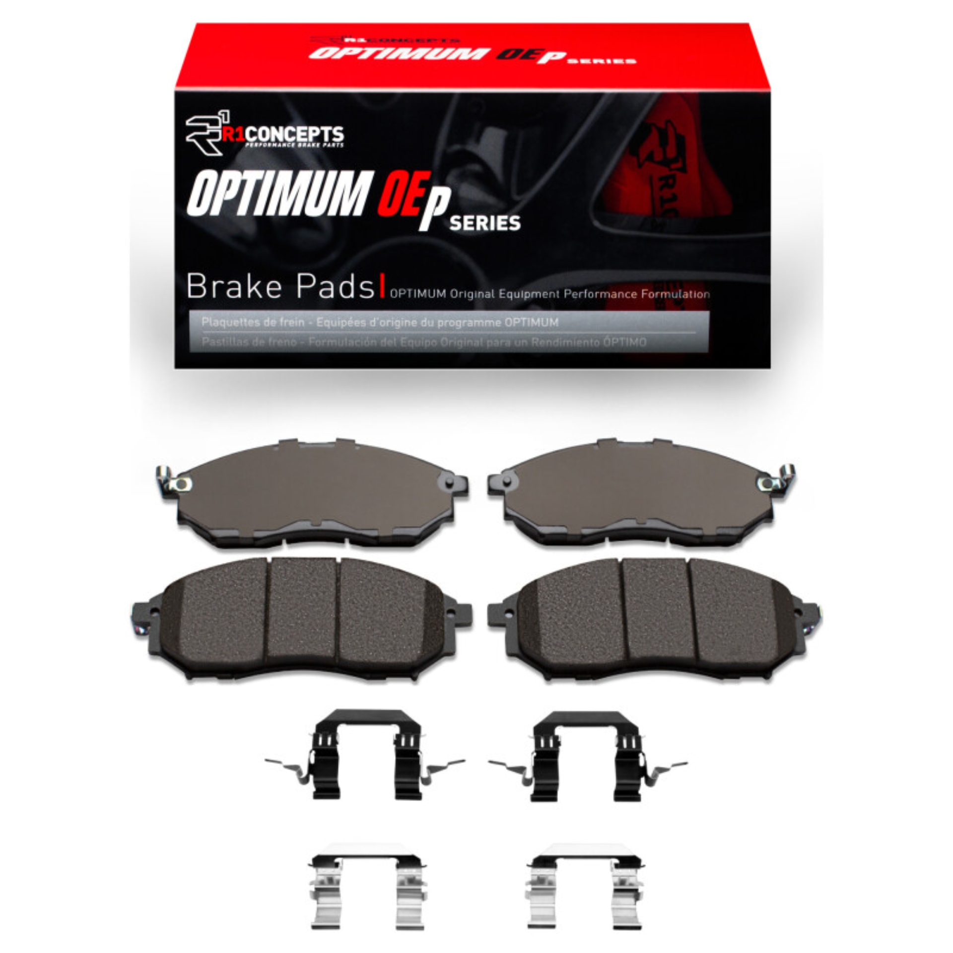 Picture of R1 2005-2013 Infiniti G35 Front R1 Optimum OE Pads & Hardware Kit