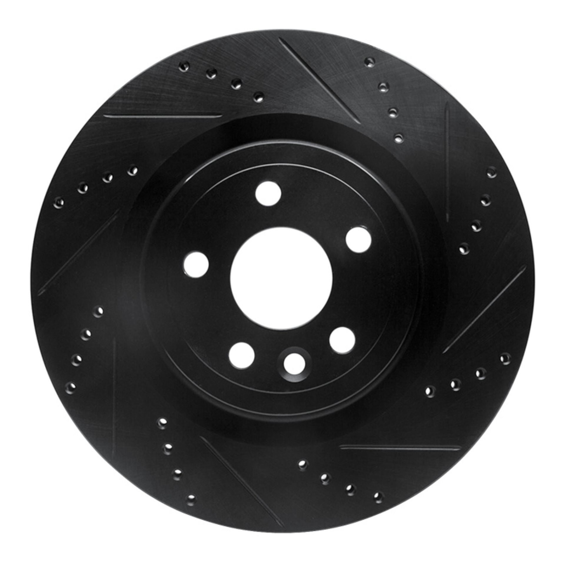 Picture of R1 2017-2020 Jaguar I-Pace Rear Right Drilled & Slotted Black Brake Rotor