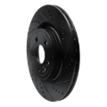Picture of R1 2017-2020 Jaguar I-Pace Rear Right Drilled & Slotted Black Brake Rotor
