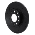 Picture of R1 2014-2022 Chrysler 200 Rear Left Drilled & Slotted Black Brake Rotor