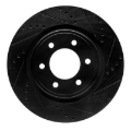 Picture of R1 2021-2025 Ford F-150 4WD Front Right Drilled & Slotted Black Brake Rotor