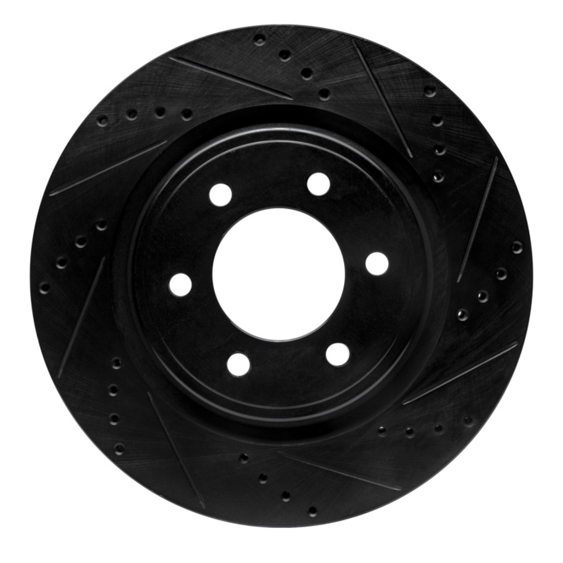 Picture of R1 2021-2025 Ford F-150 4WD Front Right Drilled & Slotted Black Brake Rotor