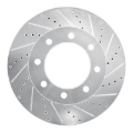 Picture of R1 2012-2025 Ford F-250 4WD (Super Duty) Front Right Drilled & Slotted Silver Brake Rotor