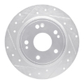 Picture of R1 2016-2025 Honda Accord Sedan Rear Left Drilled & Slotted Silver Brake Rotor