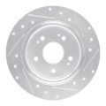 Picture of R1 2016-2025 Honda Accord Sedan Rear Left Drilled & Slotted Silver Brake Rotor