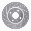 Picture of R1 1972-1982 Toyota Cressida Front Left Drilled & Slotted Silver Brake Rotor