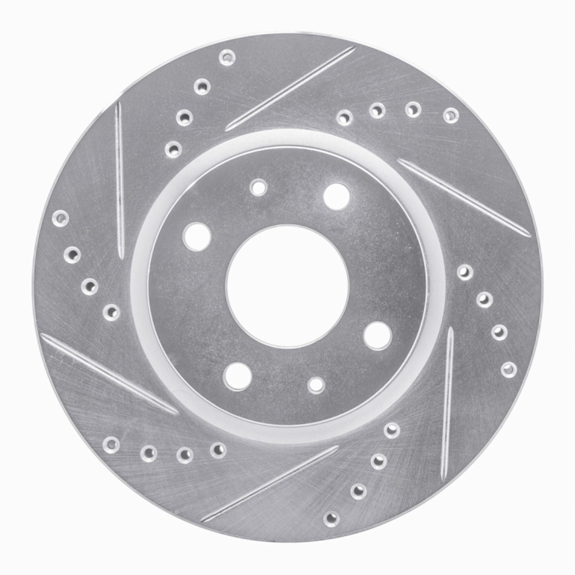 Picture of R1 1972-1982 Toyota Cressida Front Left Drilled & Slotted Silver Brake Rotor