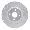 Picture of R1 2016-2025 Fiat 124 Spider Front Left Drilled & Slotted Silver Brake Rotor