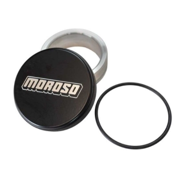 Picture of Moroso Weld-In Fill Cap w/Neck/Bung & O-Ring - Black