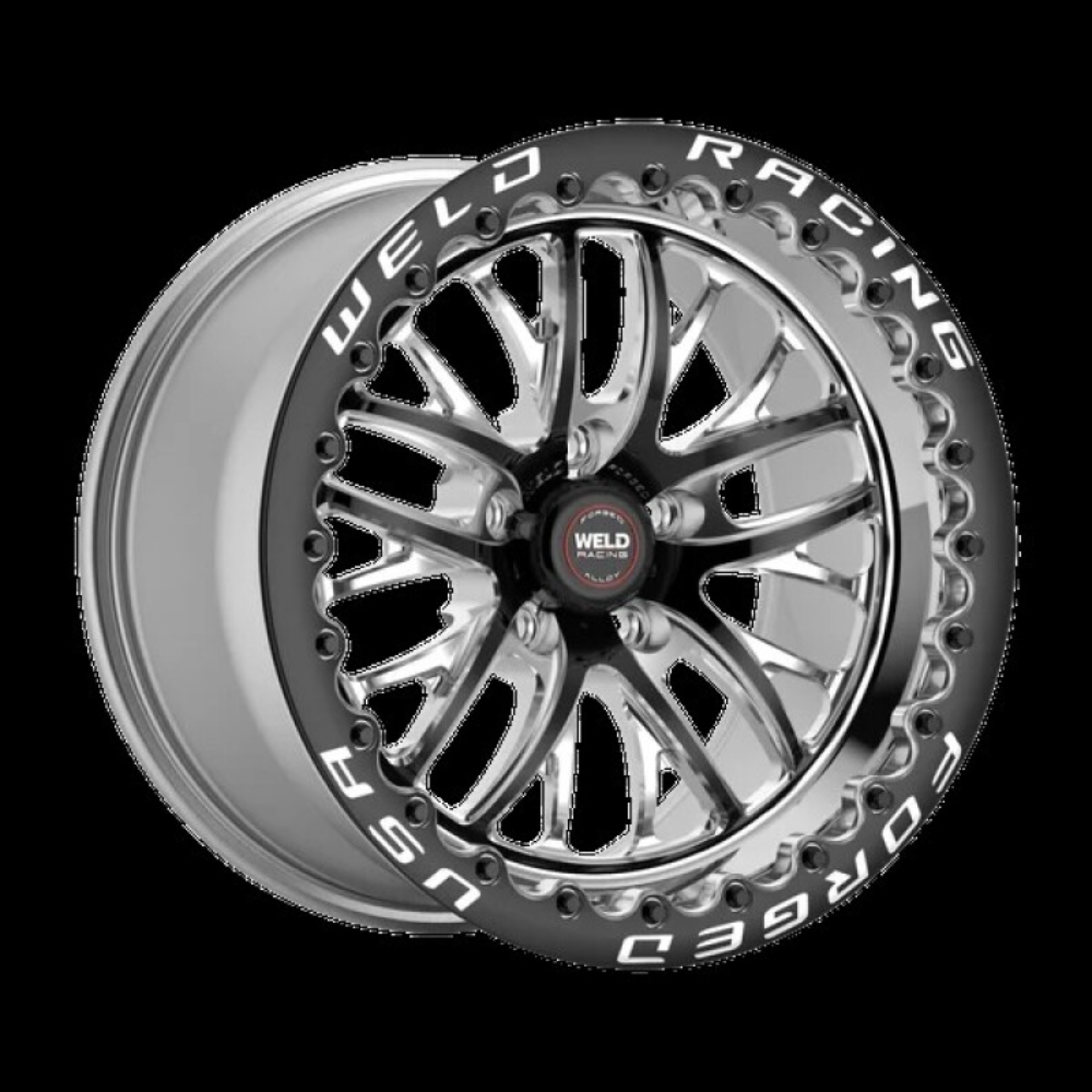 Picture of Weld S82 15x10 / 5x4.75 BP / 7.5 BS / 51 ET Black Wheel (Medium Pad) - Single Beadlock
