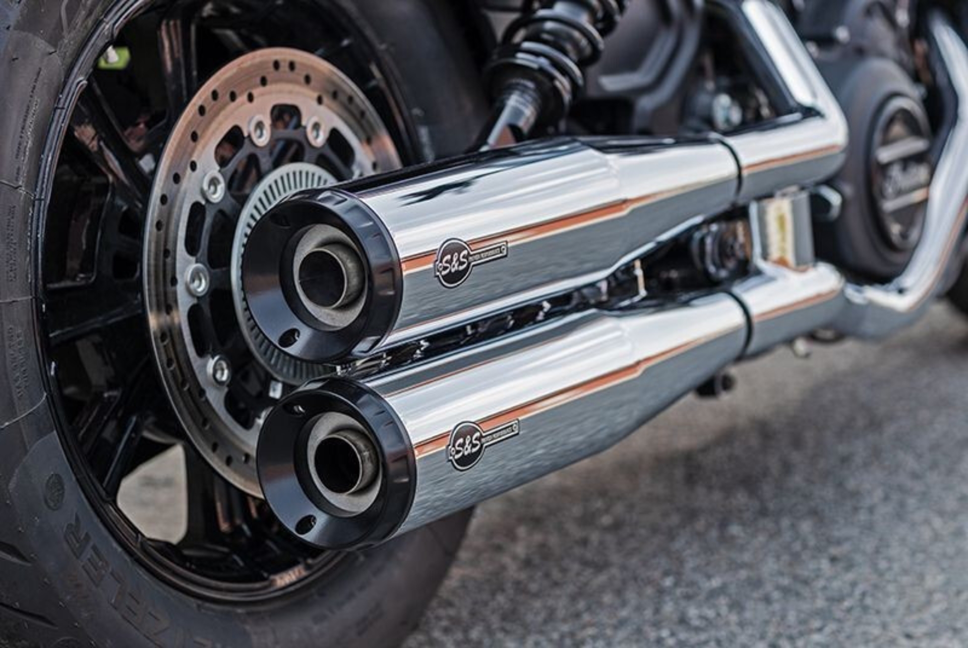 Picture of S&S Cycle 15-23 Indian Scout 4in Grand National Slip-on Muffler - Chrome