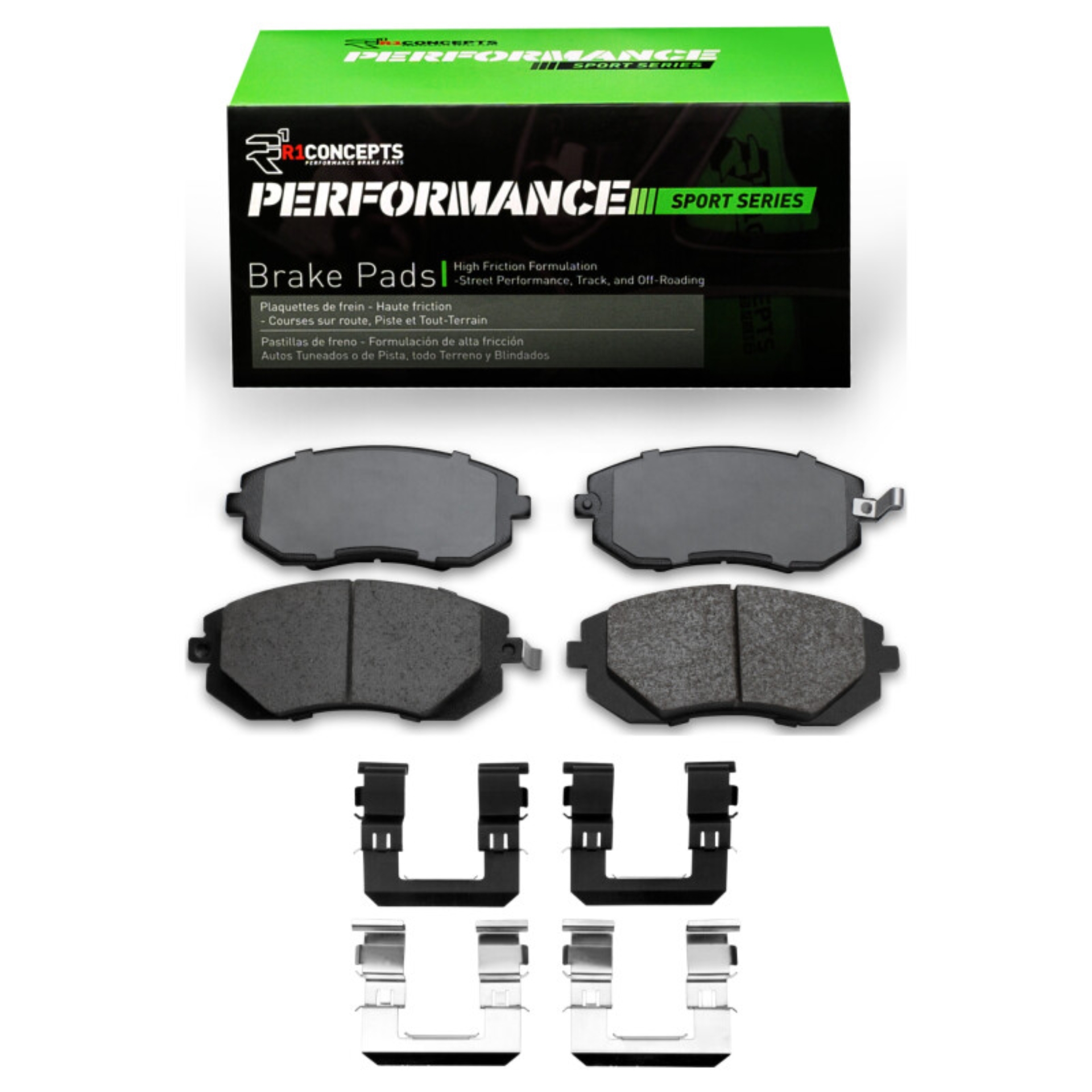 Picture of R1 02-07 Subaru WRX Front R1 Performance Sport Pads & Hardware Kit