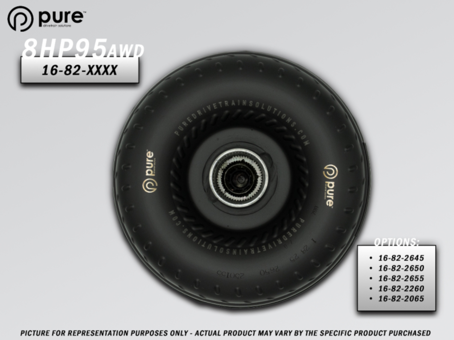 Picture of Pure Drivetrain 8HP95 High Performance Billet Race Torque Converter - 26/50 Stator - AWD