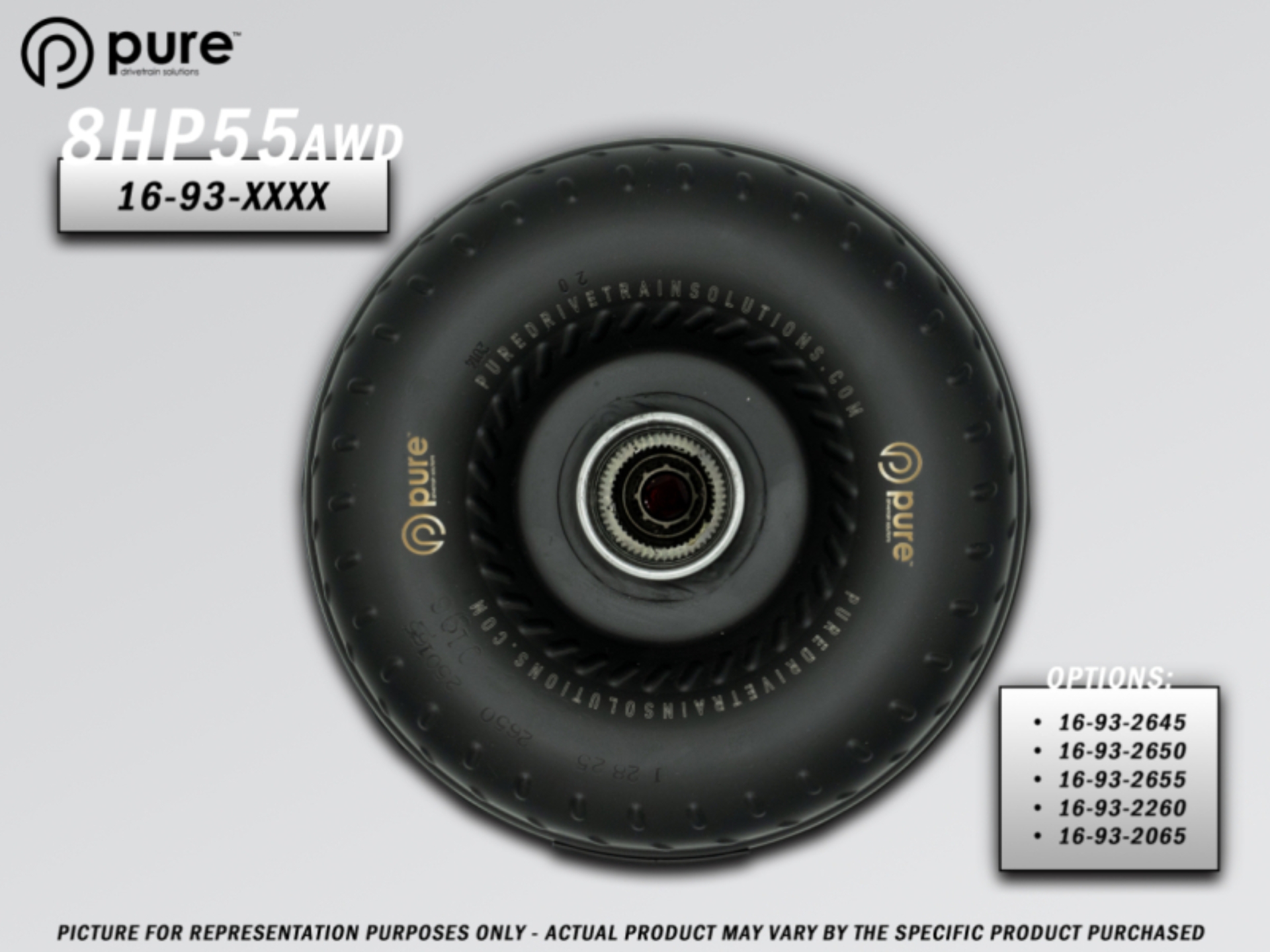 Picture of Pure Drivetrain 8HP55 High Performance Billet Race Torque Converter - 20/65 Stator - AWD
