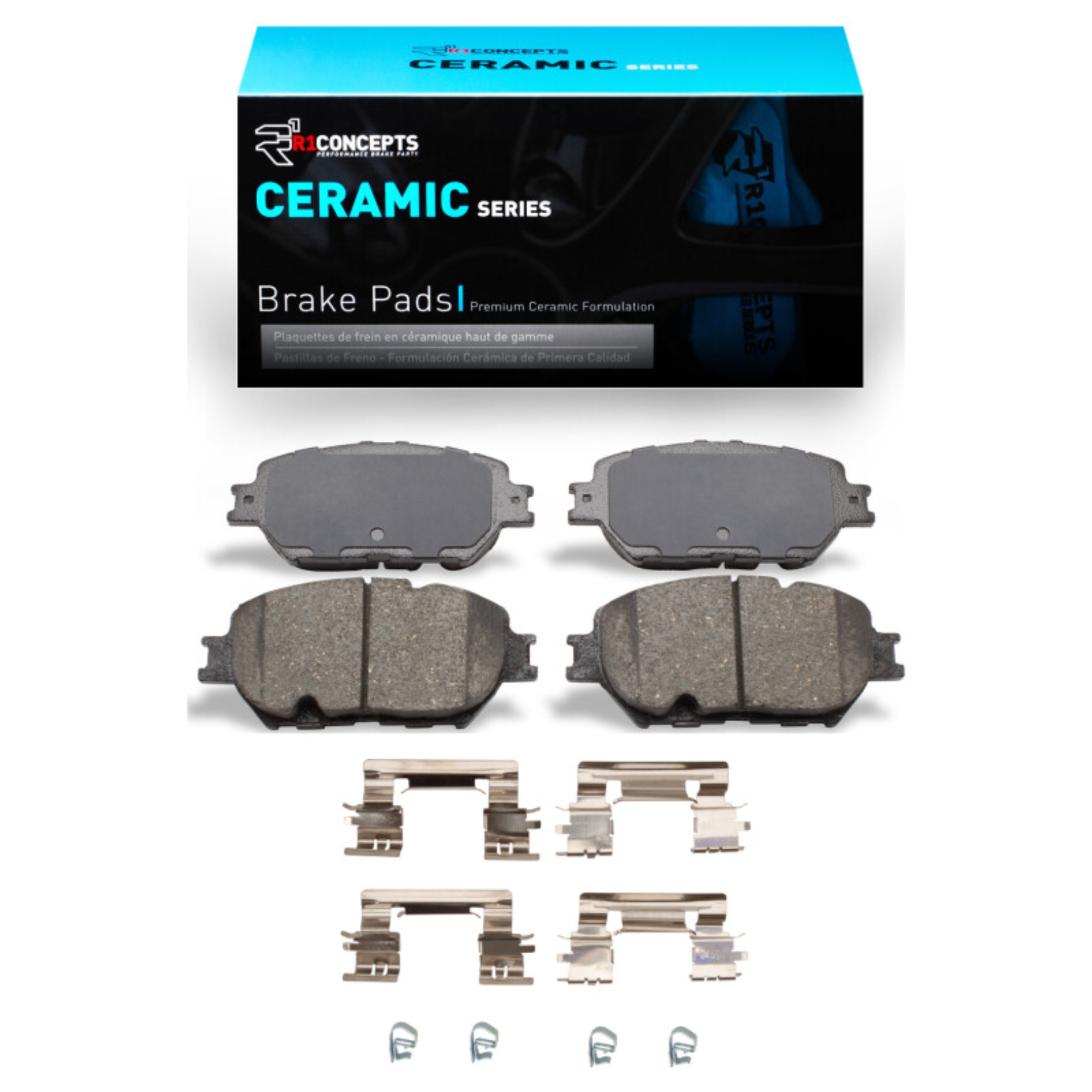 Picture of R1 06-15 Lexus GS300 Front Ceramic Brake Pads & Hardware Kit