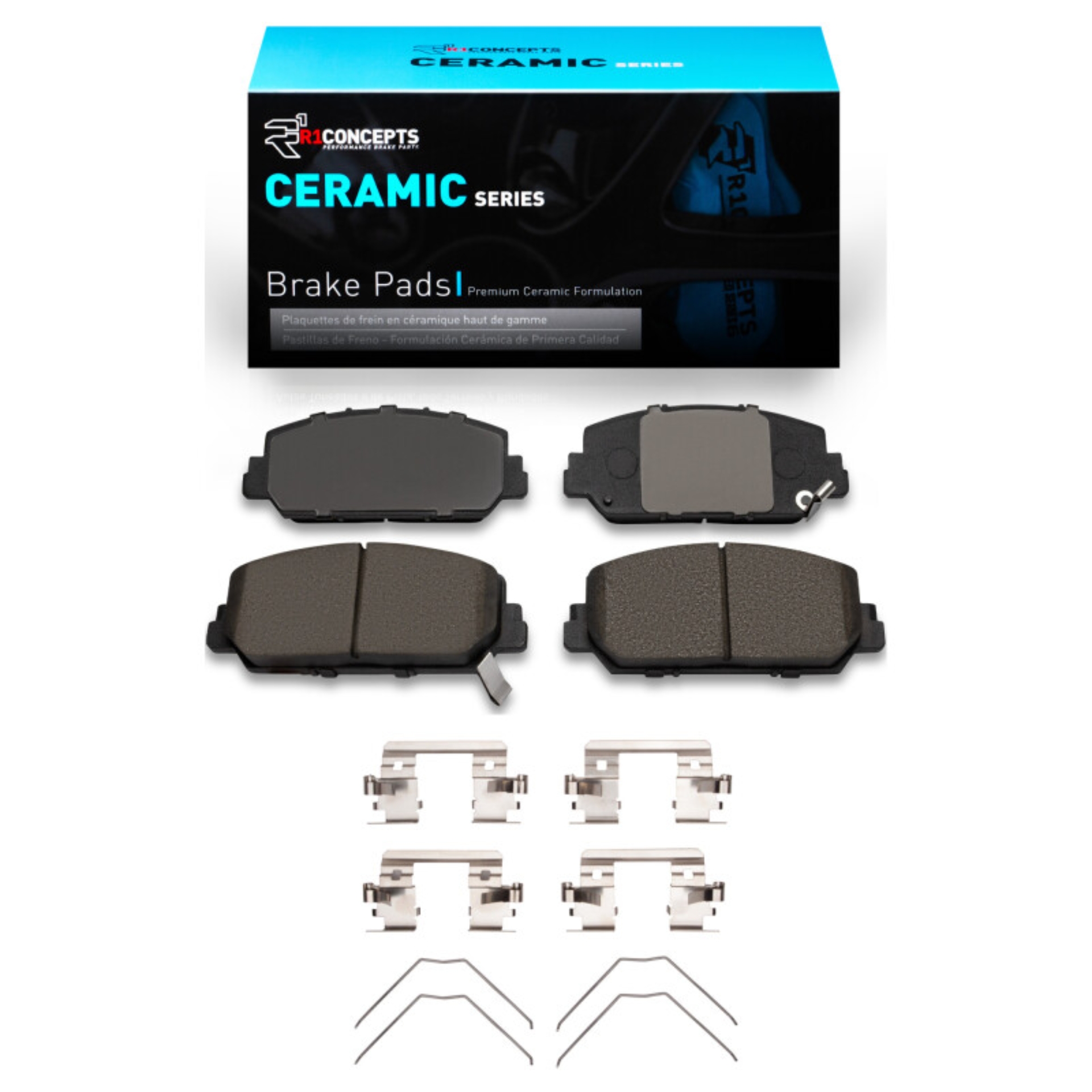 Picture of R1 13-22 Acura ILX Front Ceramic Brake Pads & Hardware Kit