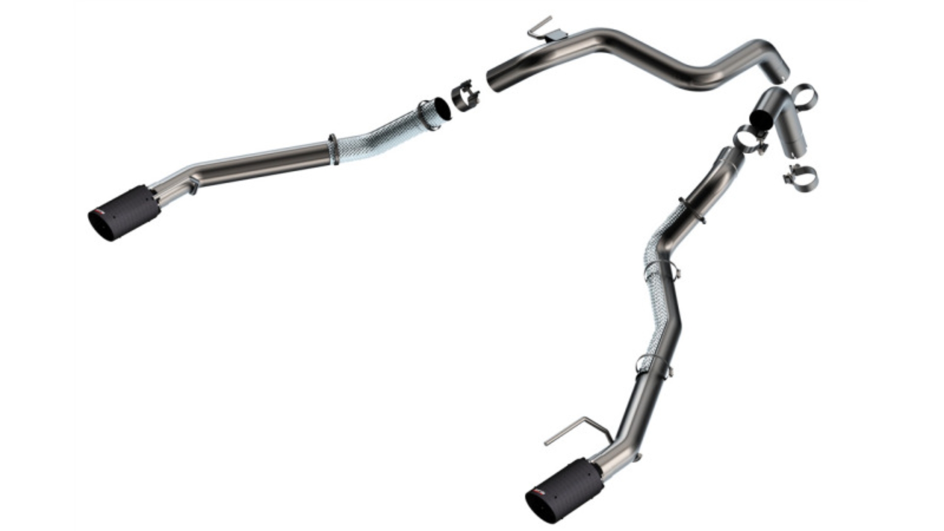 Picture of Borla 24-25 Ford Ranger Raptor 2.75in Tail Pipe Kit 4in Tip - Carbon Fiber Black Anodized