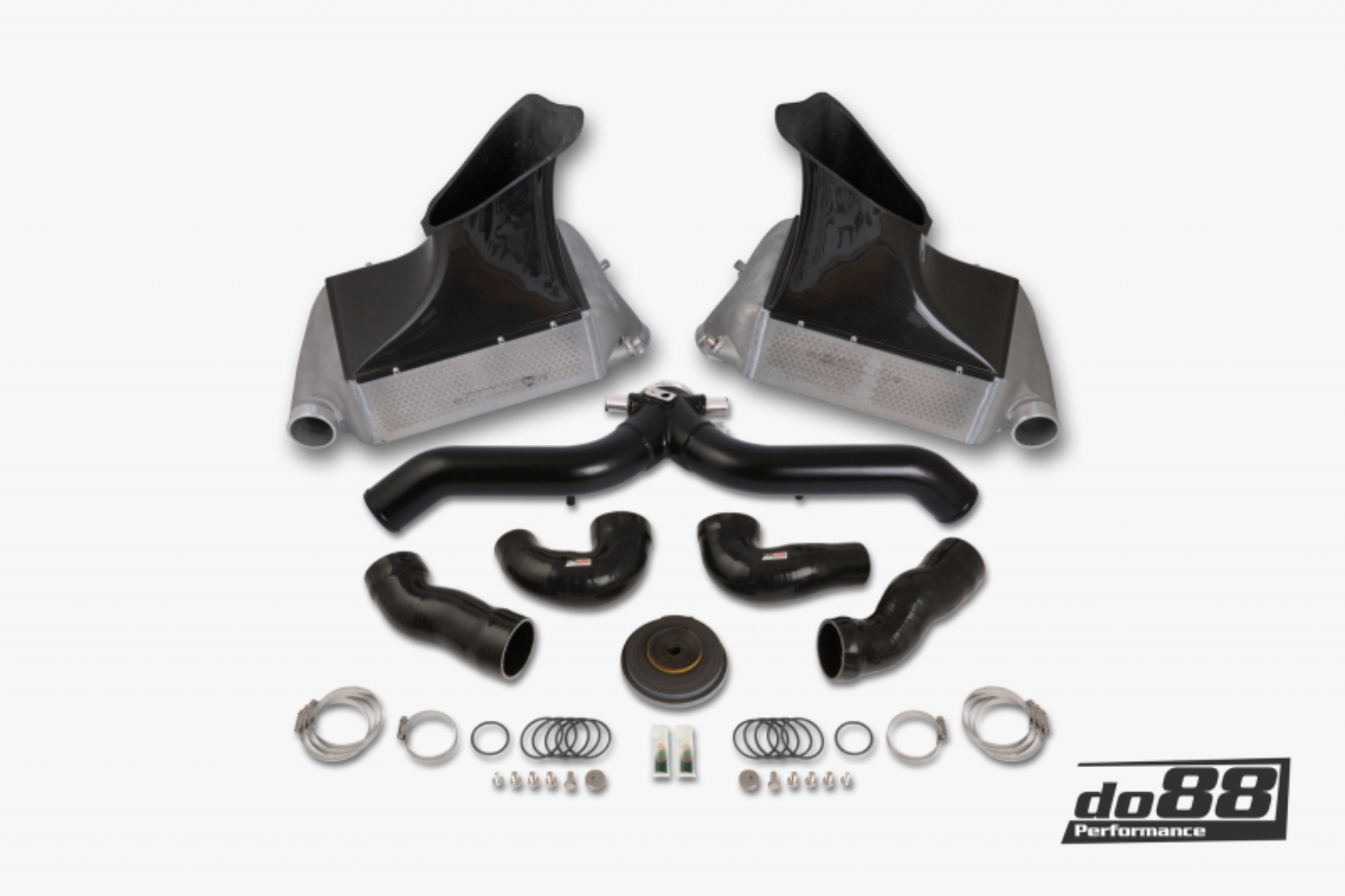 Picture of do88 10-12 Porsche 911 Turbo/Turbo S (997.2) BigPack Intercooler Kit w/Black Pipe