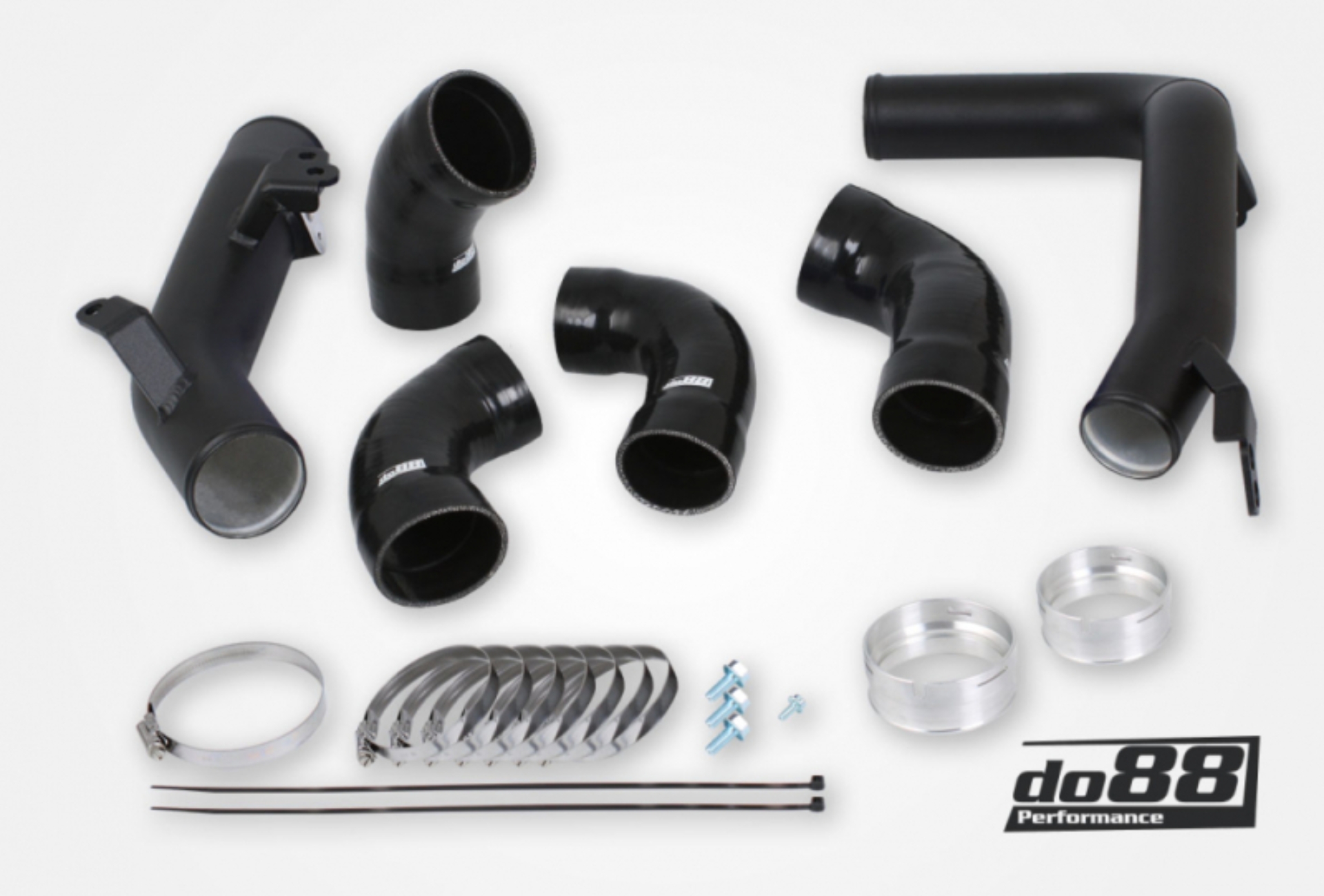 Picture of do88 Volvo S60 V60 XC60 V90 S90 XC90 SPA Pressure Pipes Diesel do88 Intercooler Black Hoses