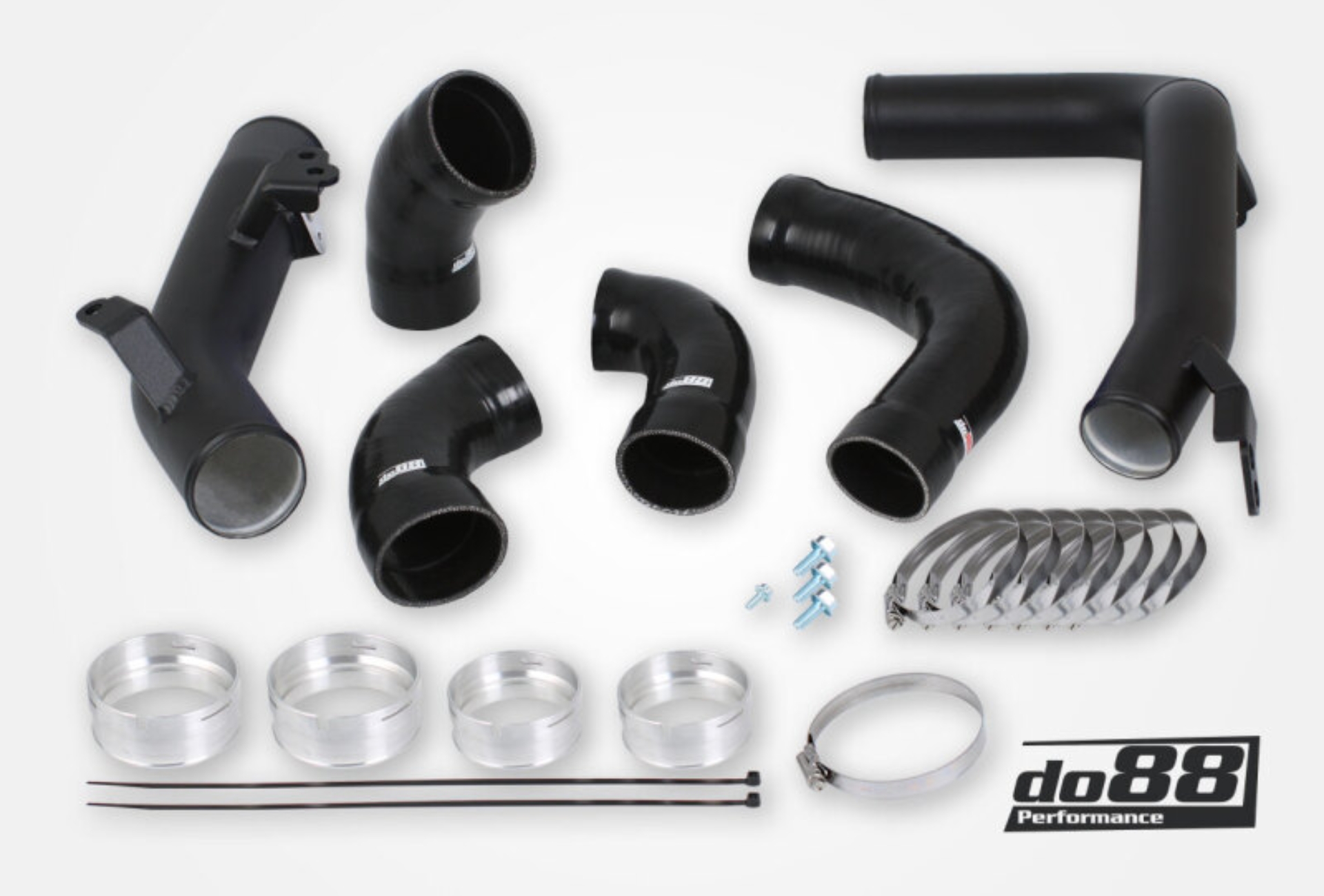 Picture of do88 Volvo S60 V60 XC60 V90 S90 XC90 SPA Pressure Pipes Petrol OEM Intercooler Black Hoses