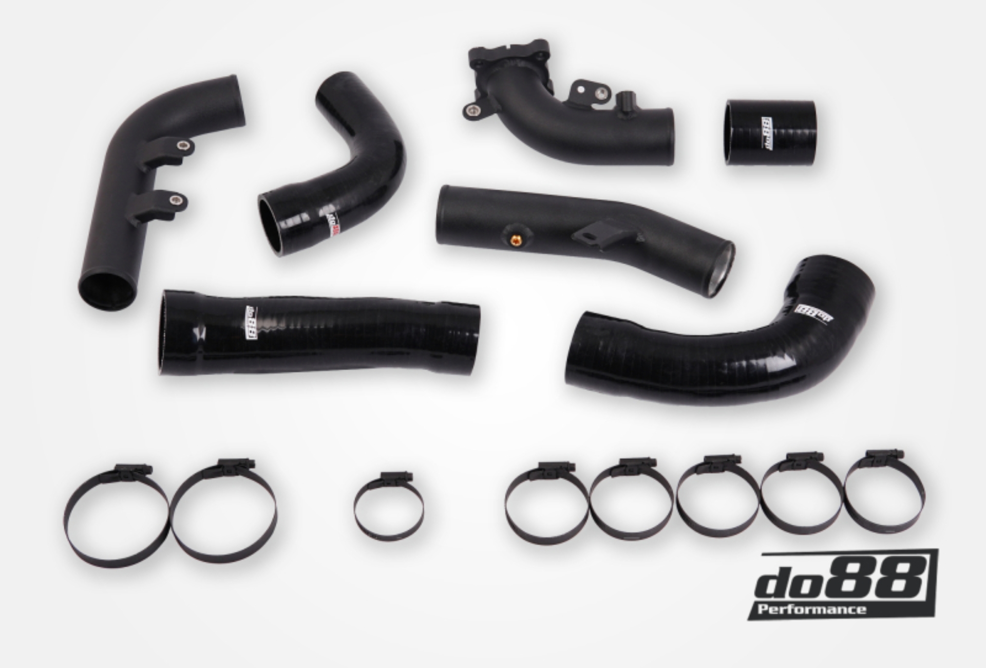 Picture of do88 Toyota Yaris GR Pressure Pipes for do88 Intercooler Black Hoses
