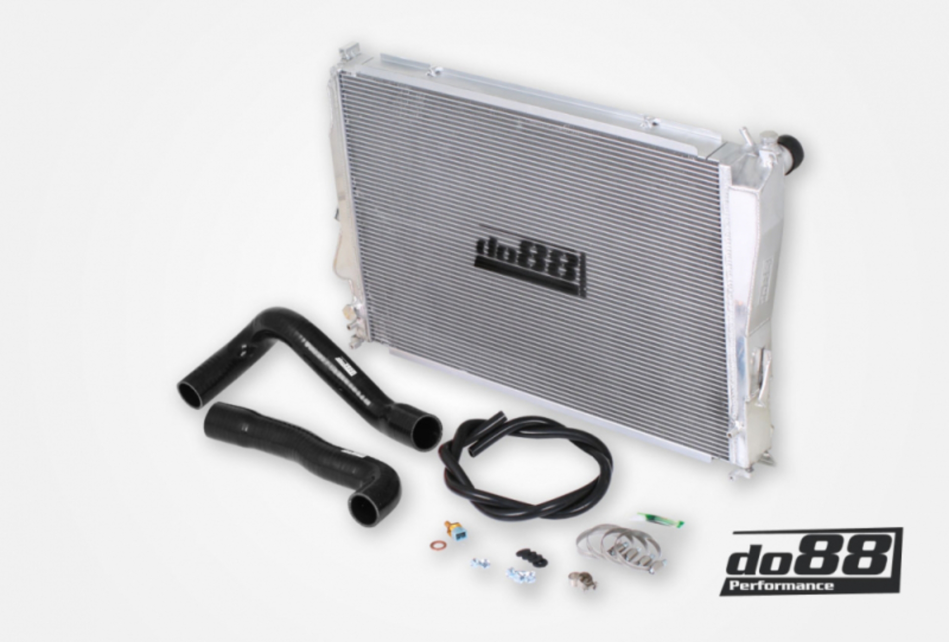 Picture of do88 00-06 BMW M3 (E46) Aluminum Radiator w/Black Hoses