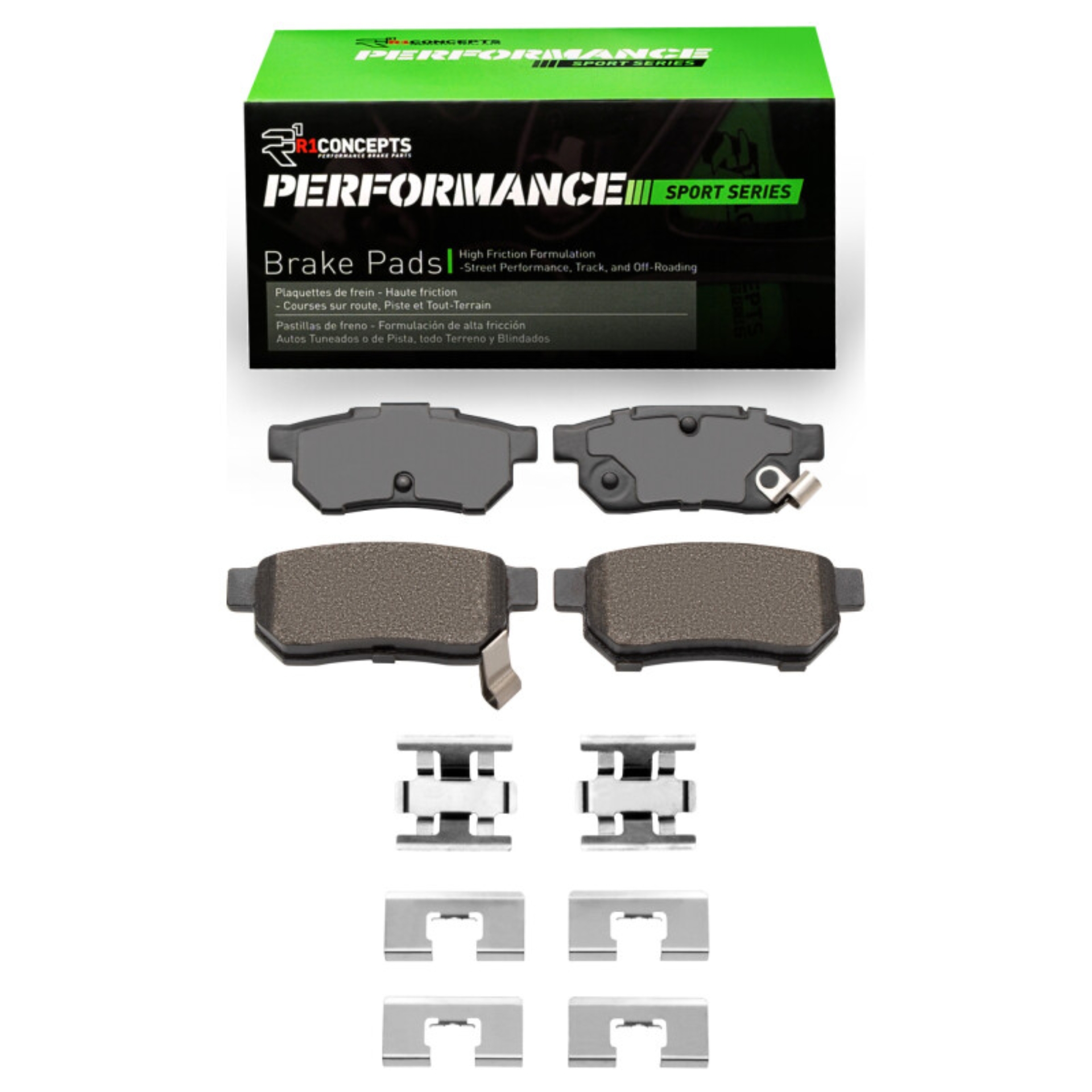 Picture of R1 85-89 Acura Integra Rear Performance Sport Pads & Hardware Kit