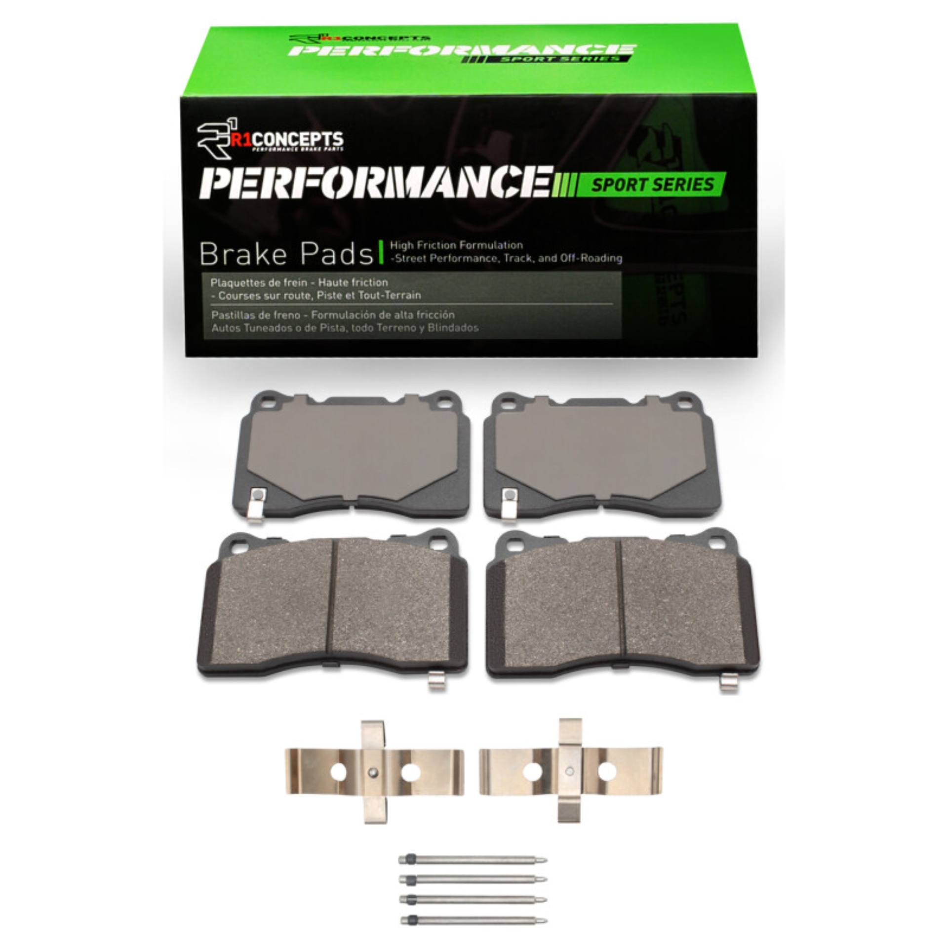 Picture of R1 14-17 Dodge Viper Front/Rear Performance Sport Pads & Hardware Kit