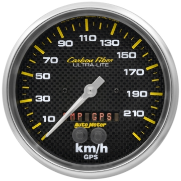 Picture of Autometer Carbon Fiber 5in. 0-225 KM/H (GPS) Speedometer Gauge