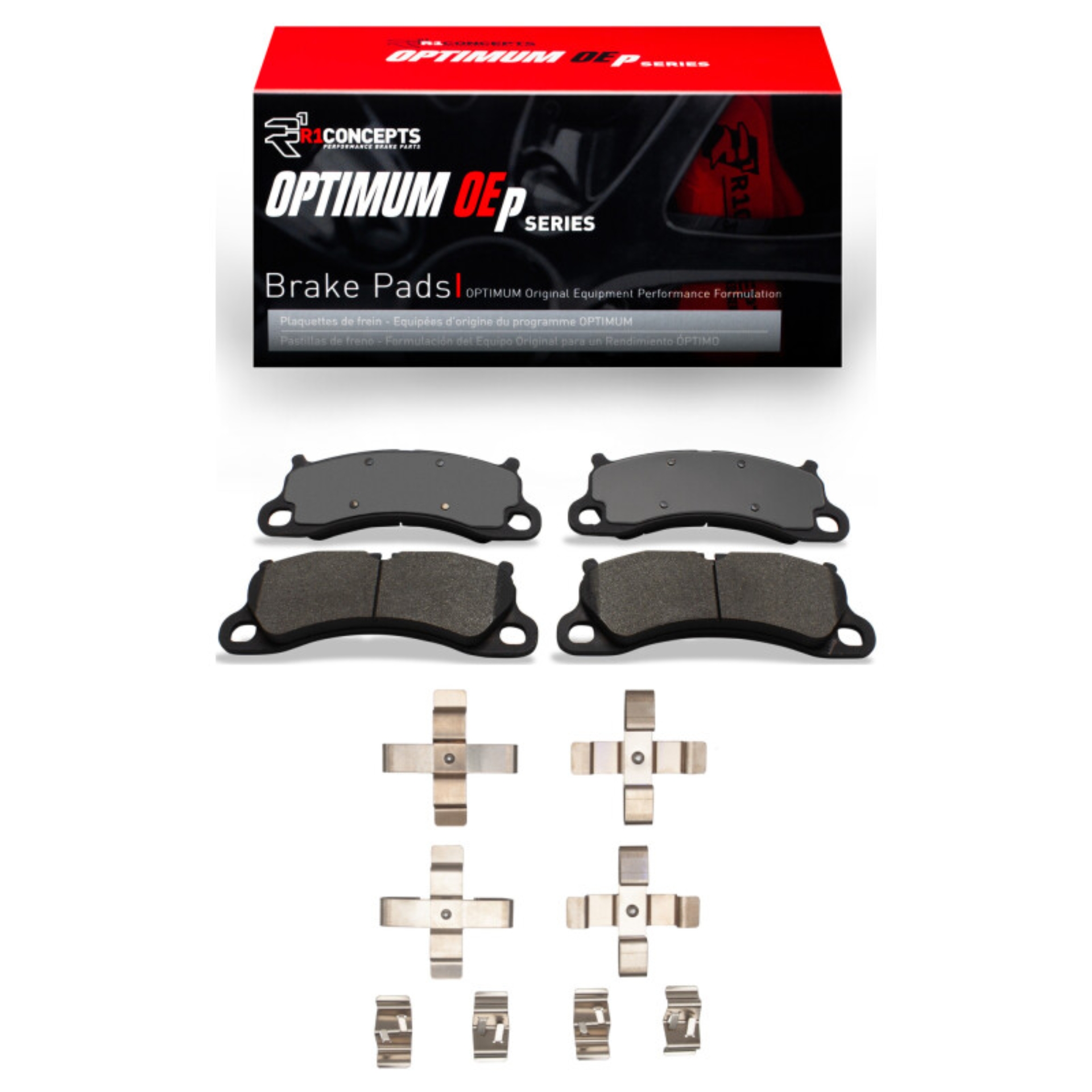 Picture of R1 12-16 Porsche 911 Front Optimum OE Pads & Hardware Kit