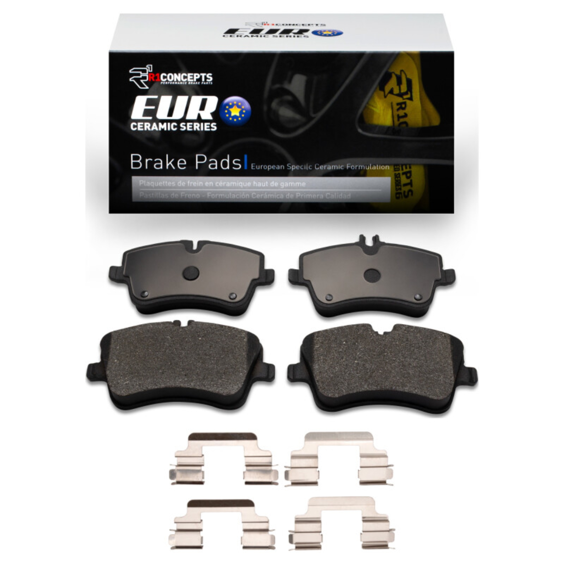 Picture of R1 01-05 Mercedes-Benz C230 Front Euro Ceramic Pads & Hardware Kit