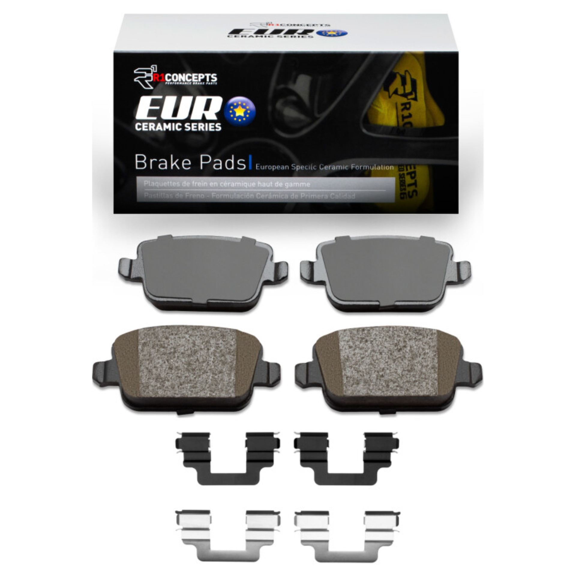 Picture of R1 08-12 Land Rover LR2 Rear Euro Ceramic Pads & Hardware Kit