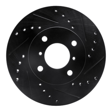 Picture of R1 99-07 Suzuki Esteem Front Right Drilled & Slotted Black Brake Rotor