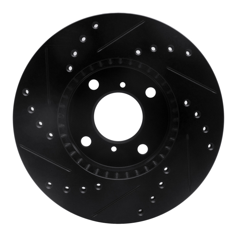 Picture of R1 99-07 Suzuki Esteem Front Right Drilled & Slotted Black Brake Rotor