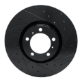Picture of R1 10-24 Audi RS e-Tron GT Right Front Drilled & Slotted Black Brake Rotor