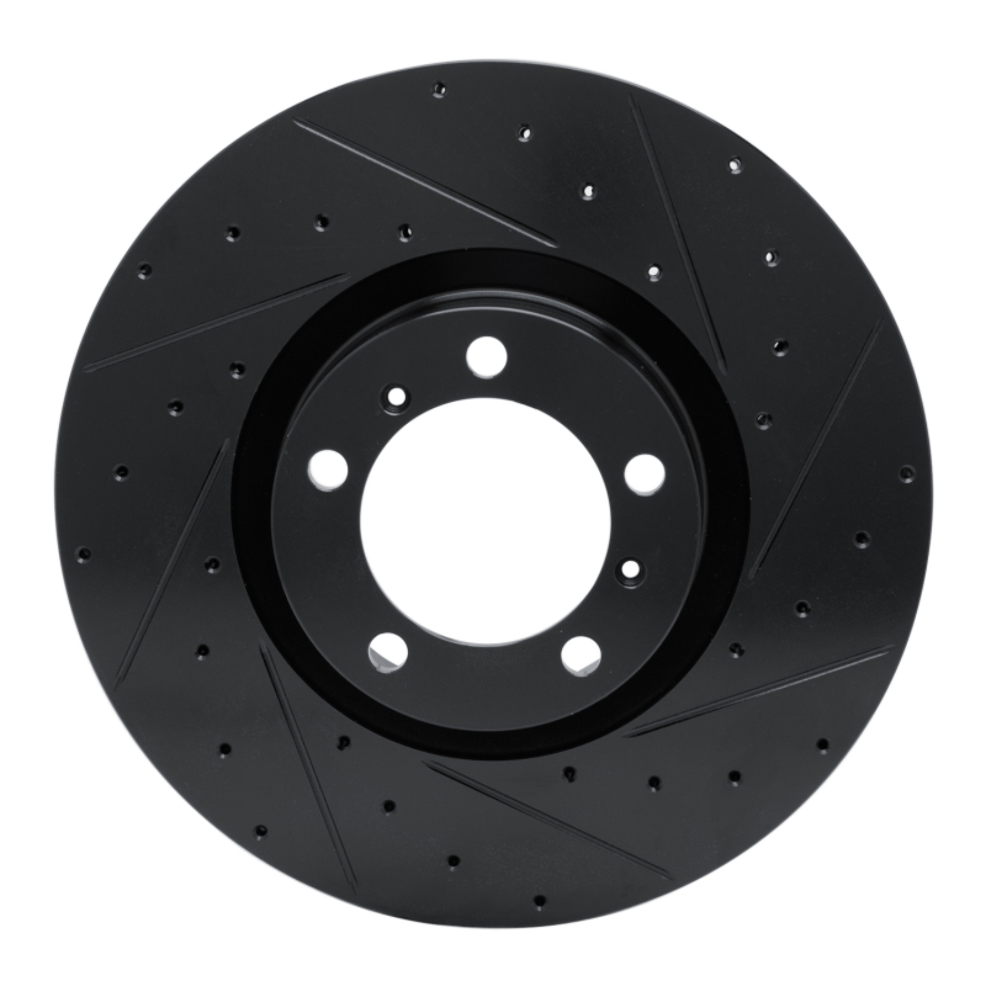Picture of R1 10-24 Audi RS e-Tron GT Right Front Drilled & Slotted Black Brake Rotor
