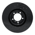 Picture of R1 10-24 Audi RS e-Tron GT Right Front Drilled & Slotted Black Brake Rotor