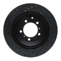 Picture of R1 -23 Porsche Cayenne Rear Right Drilled & Slotted Black Brake Rotor