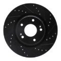 Picture of R1 15-25 Hyundai Kona Front Right Drilled & Slotted Black Brake Rotor