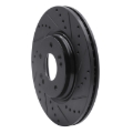 Picture of R1 15-25 Hyundai Kona Front Right Drilled & Slotted Black Brake Rotor