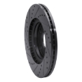 Picture of R1 15-25 Hyundai Kona Front Right Drilled & Slotted Black Brake Rotor