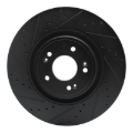 Picture of R1 18-20 Genesis G80 Front Left Drilled & Slotted Black Brake Rotor